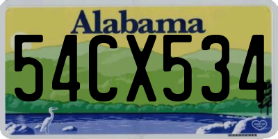 AL license plate 54CX534