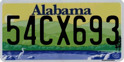 AL license plate 54CX693