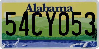 AL license plate 54CY053