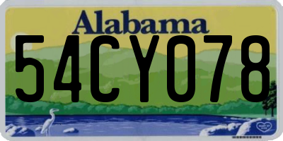 AL license plate 54CY078