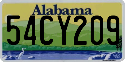 AL license plate 54CY209