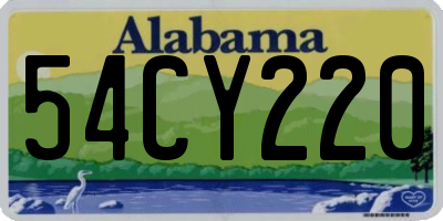 AL license plate 54CY220