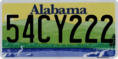 AL license plate 54CY222