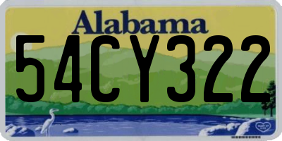 AL license plate 54CY322