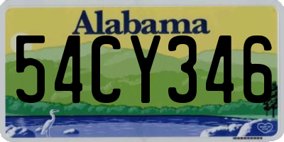 AL license plate 54CY346