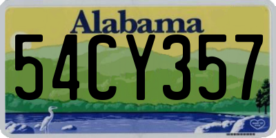 AL license plate 54CY357