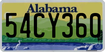 AL license plate 54CY360