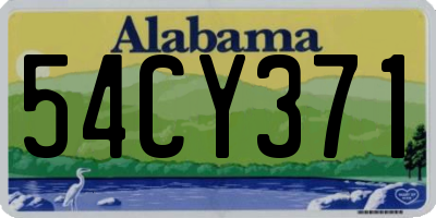 AL license plate 54CY371