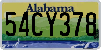 AL license plate 54CY378