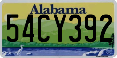 AL license plate 54CY392