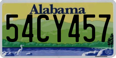 AL license plate 54CY457
