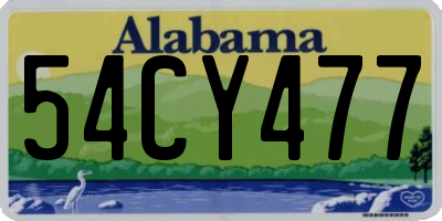 AL license plate 54CY477