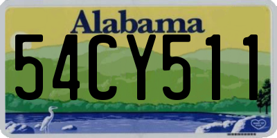 AL license plate 54CY511