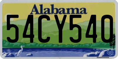 AL license plate 54CY540