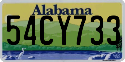 AL license plate 54CY733