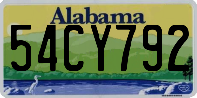 AL license plate 54CY792