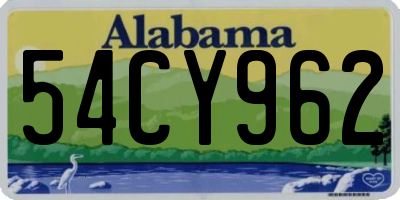 AL license plate 54CY962