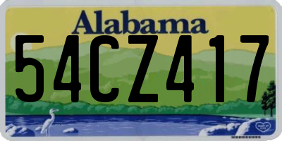 AL license plate 54CZ417