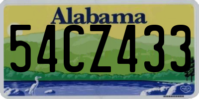 AL license plate 54CZ433