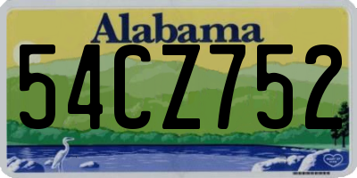 AL license plate 54CZ752