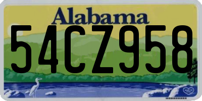 AL license plate 54CZ958