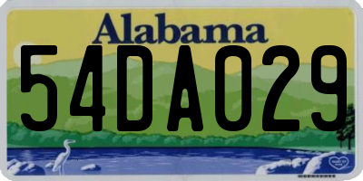 AL license plate 54DA029
