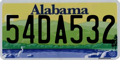 AL license plate 54DA532