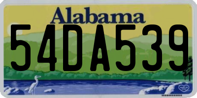 AL license plate 54DA539