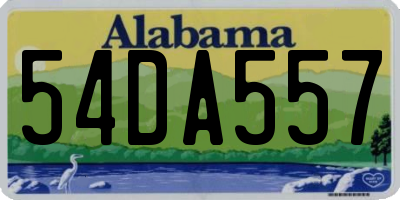 AL license plate 54DA557