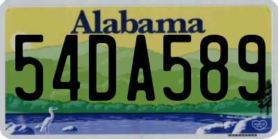 AL license plate 54DA589