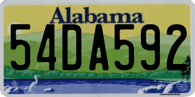 AL license plate 54DA592