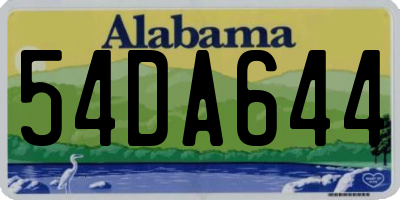 AL license plate 54DA644
