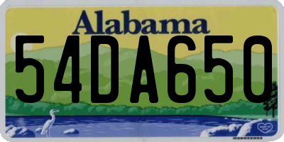 AL license plate 54DA650