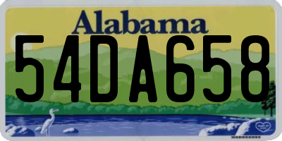 AL license plate 54DA658