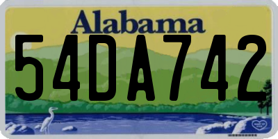 AL license plate 54DA742