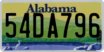 AL license plate 54DA796