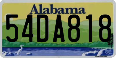 AL license plate 54DA818