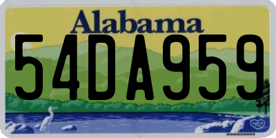 AL license plate 54DA959