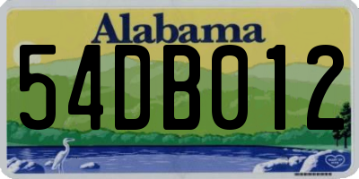 AL license plate 54DB012