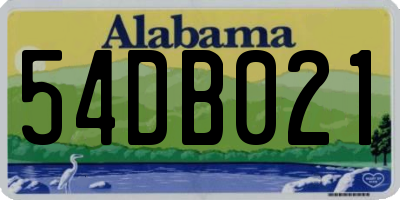 AL license plate 54DB021