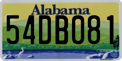 AL license plate 54DB081
