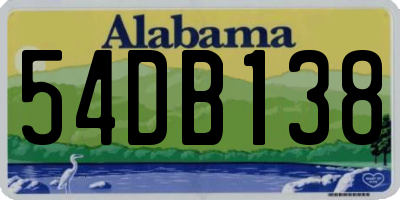 AL license plate 54DB138