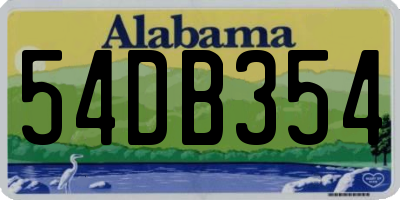AL license plate 54DB354