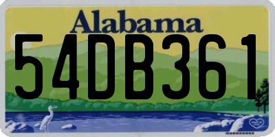 AL license plate 54DB361