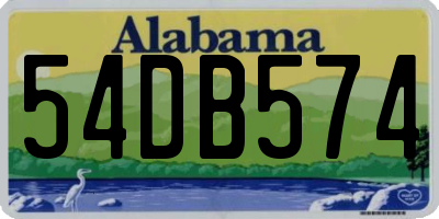 AL license plate 54DB574