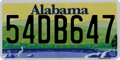 AL license plate 54DB647