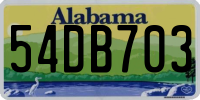 AL license plate 54DB703