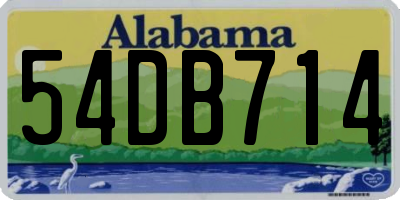 AL license plate 54DB714