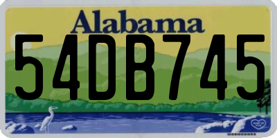 AL license plate 54DB745