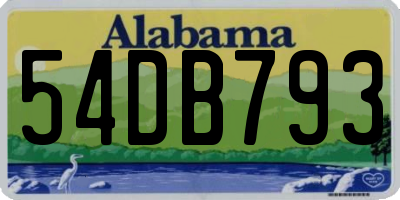 AL license plate 54DB793
